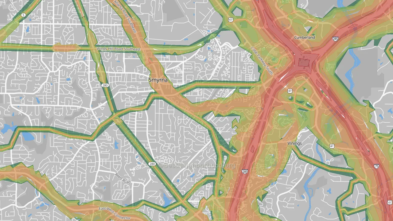 30080, GA Map of Noise Levels in 30080