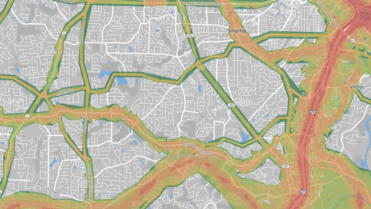 30082, GA Map of Noise Levels in 30082