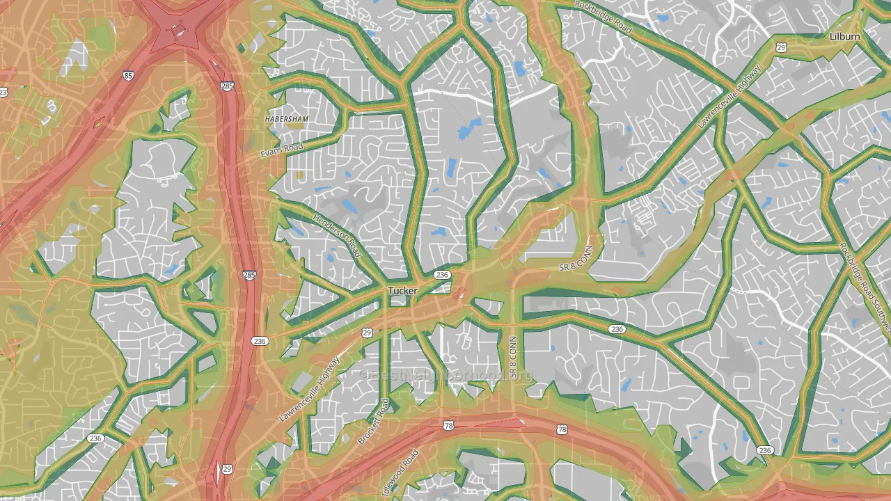 30084, GA Map of Noise Levels in 30084