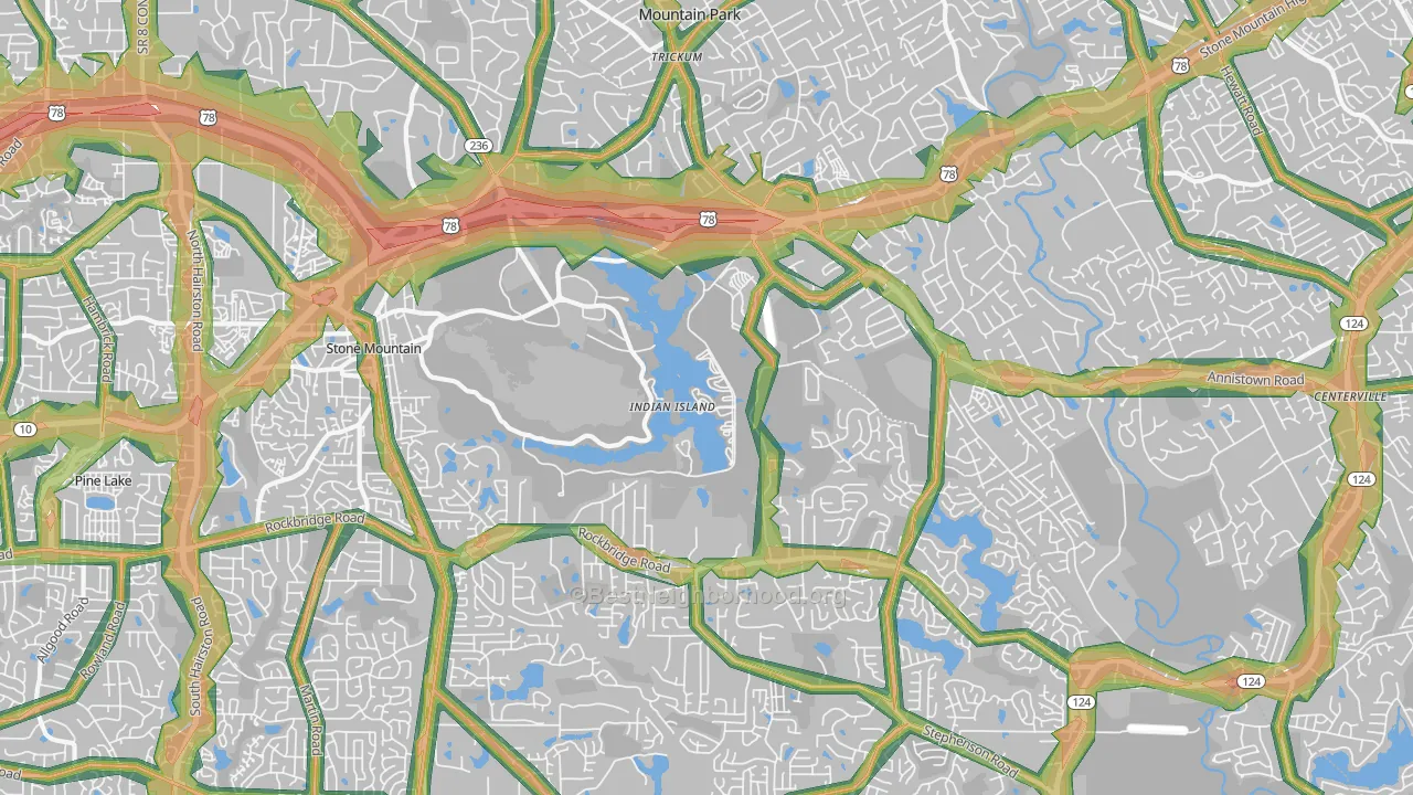 30087, GA Map of Noise Levels in 30087