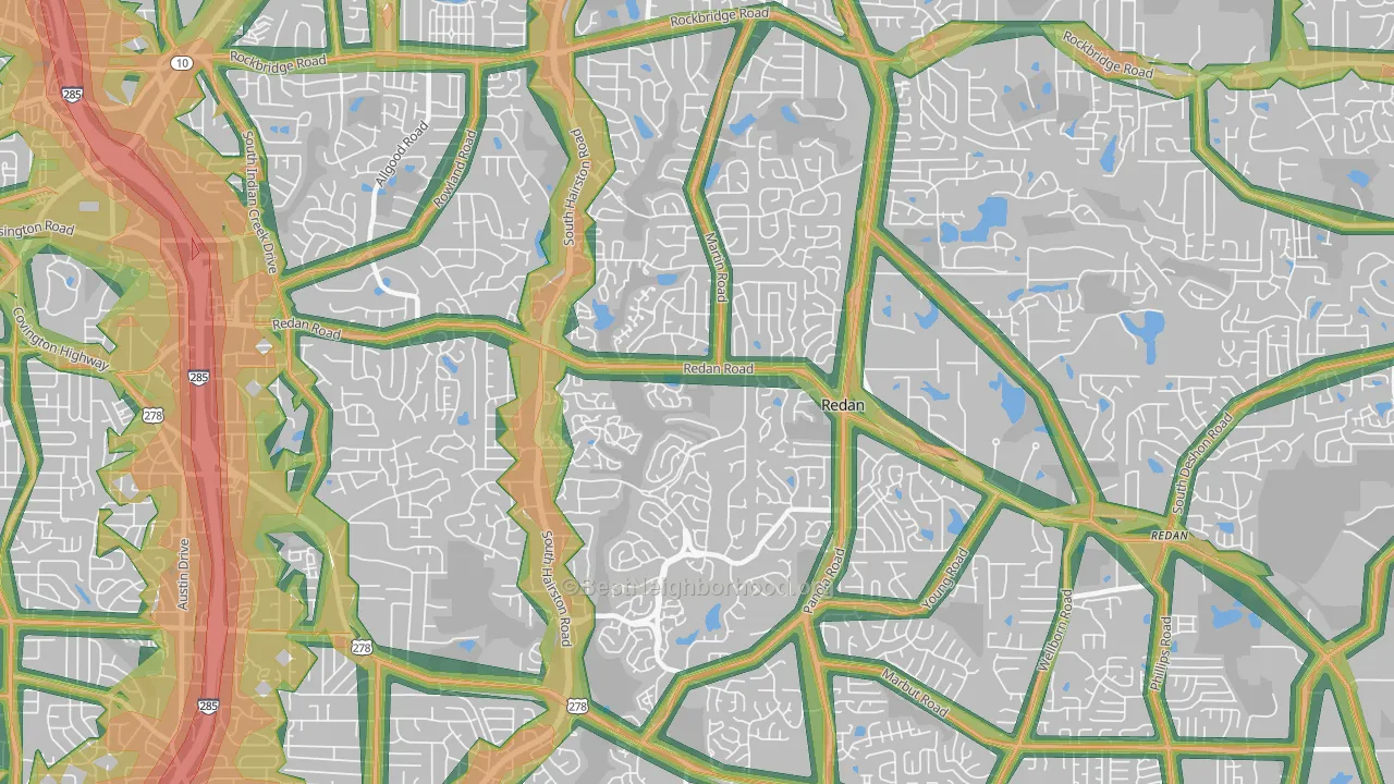 30088, GA Map of Noise Levels in 30088