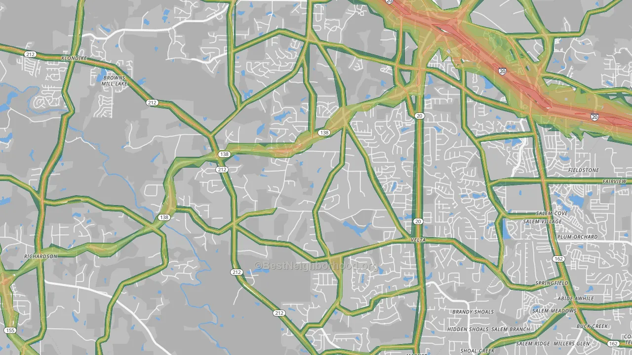 30094, GA Map of Noise Levels in 30094
