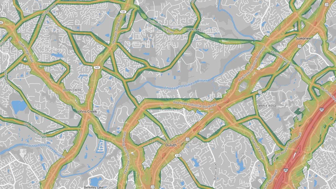 30097, GA Map of Noise Levels in 30097