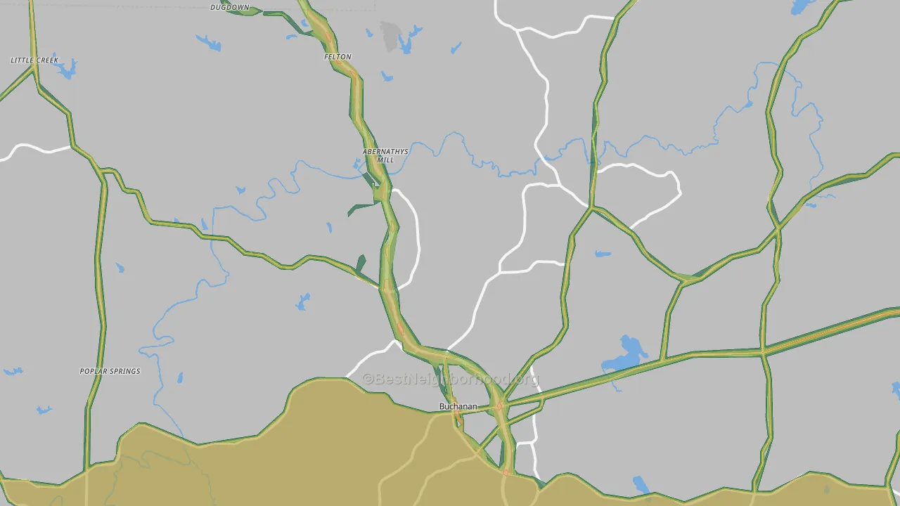 30113, GA Map of Noise Levels in 30113