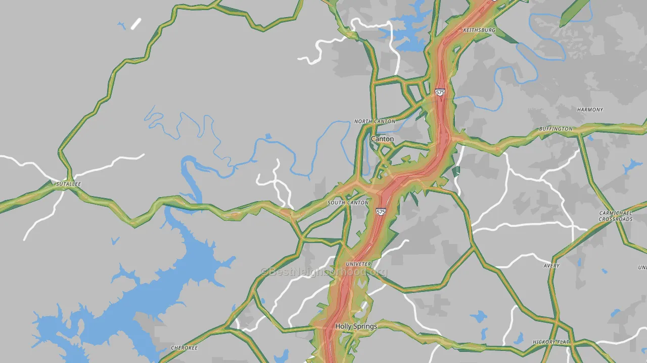 30114, GA Map of Noise Levels in 30114