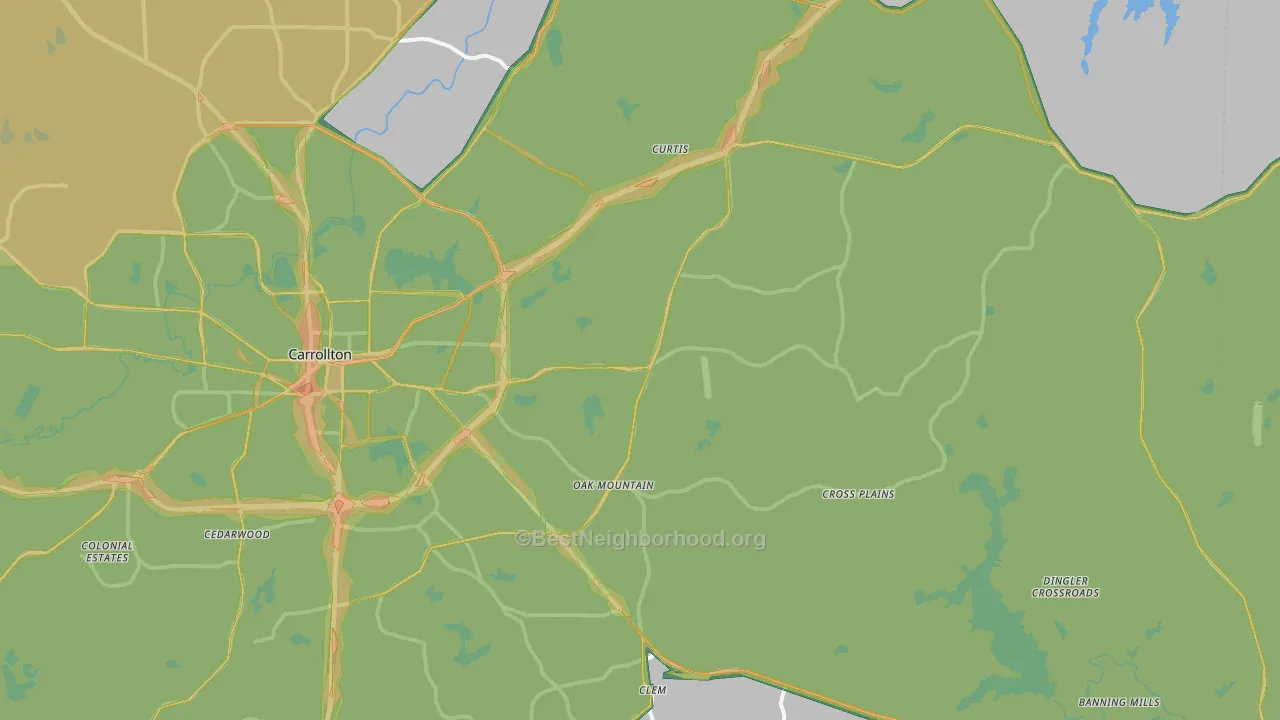 30116, GA Map of Noise Levels in 30116