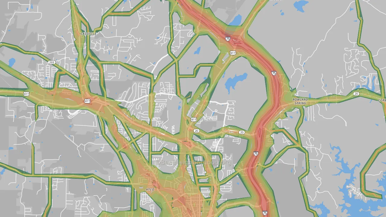 30121, GA Map of Noise Levels in 30121