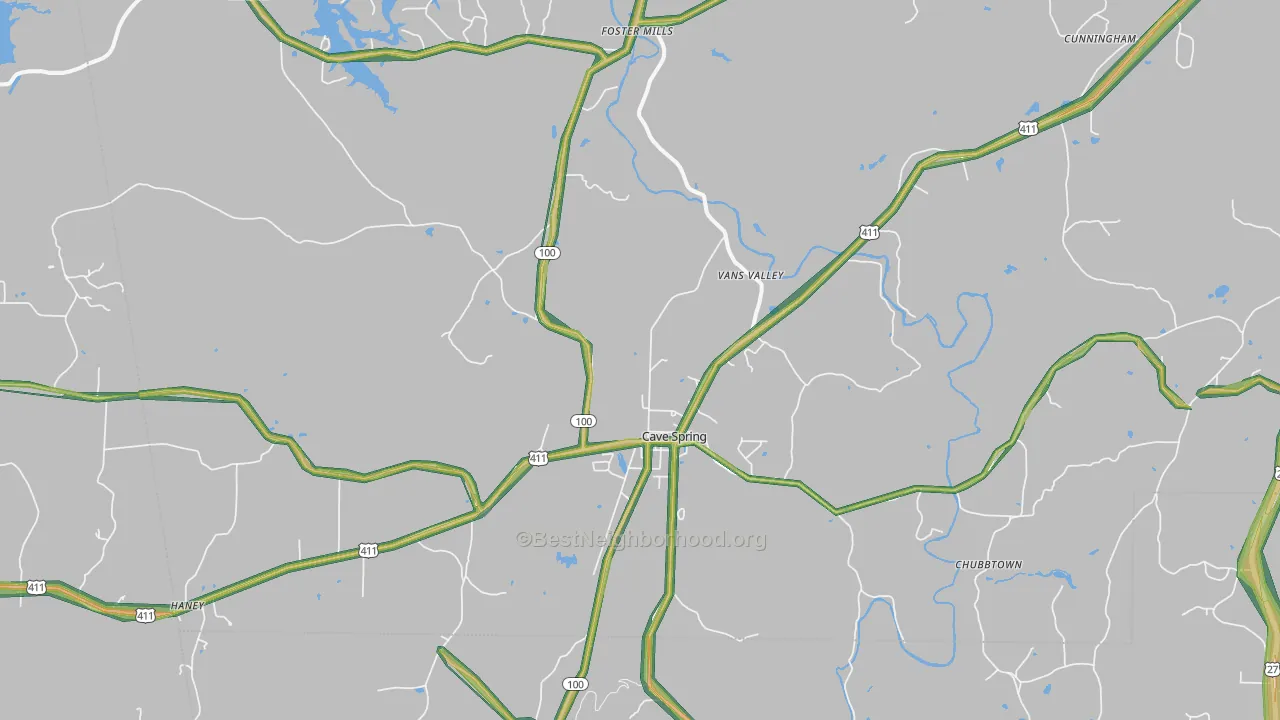 30124, GA Map of Noise Levels in 30124