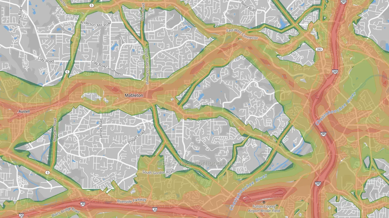 30126, GA Map of Noise Levels in 30126