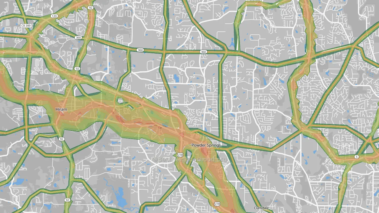 30127, GA Map of Noise Levels in 30127