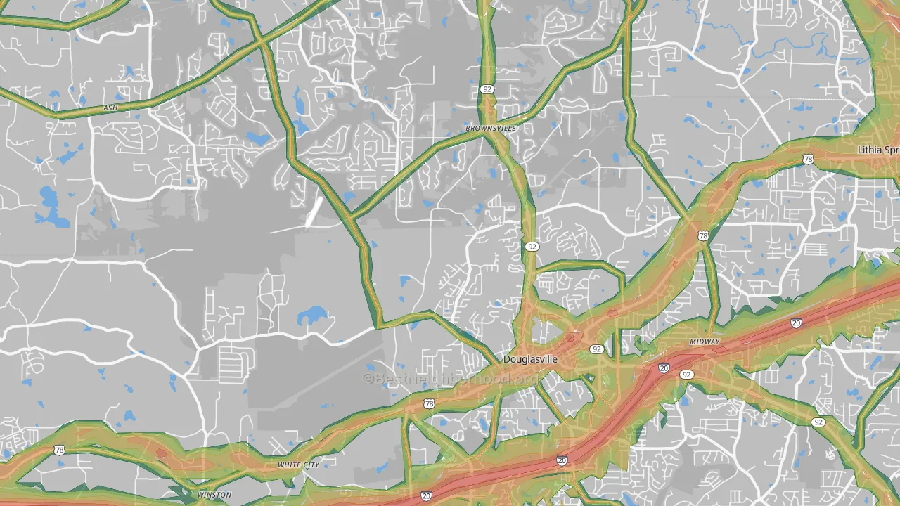 30134, GA Map of Noise Levels in 30134