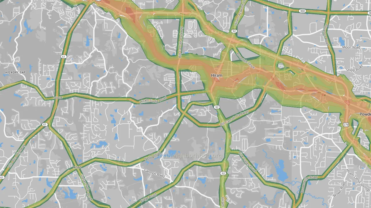 30141, GA Map of Noise Levels in 30141