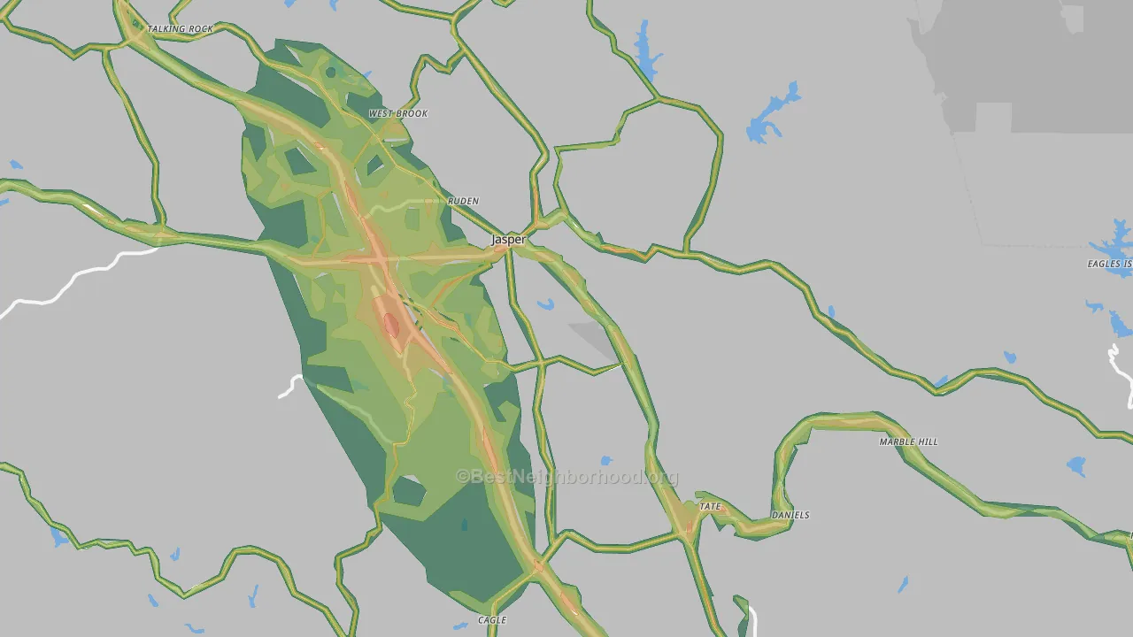 30143, GA Map of Noise Levels in 30143