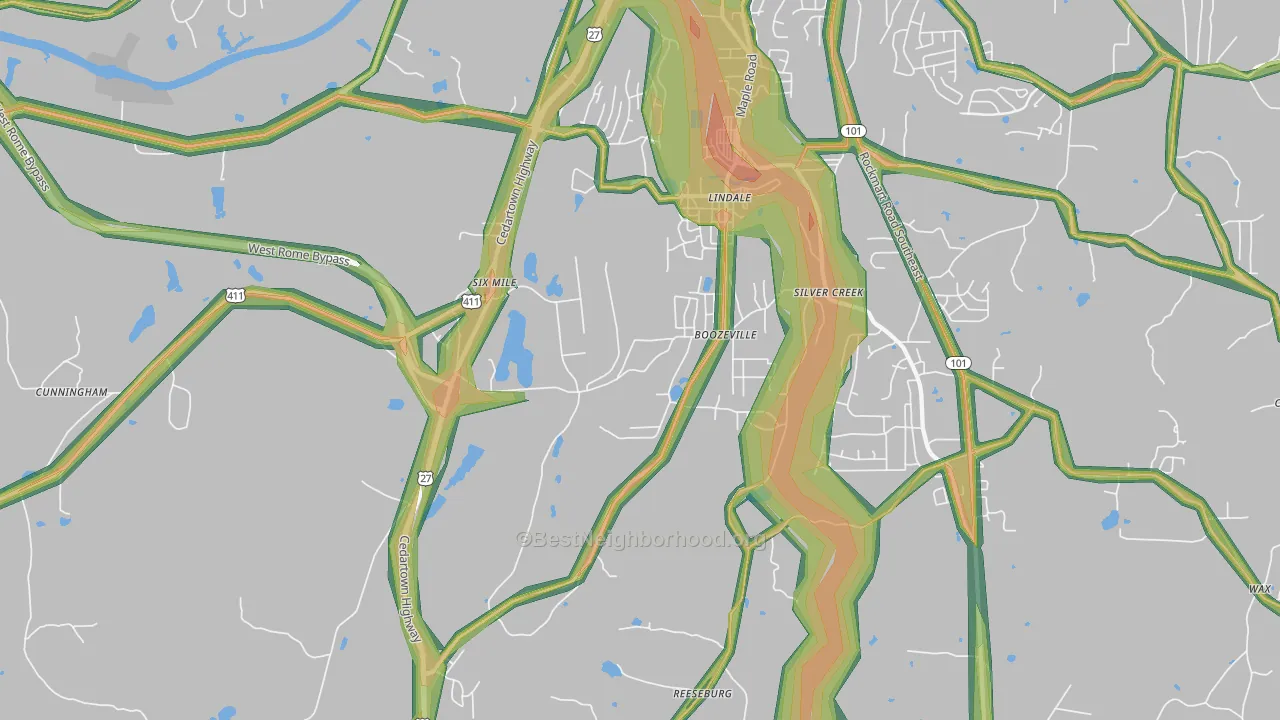 30147, GA Map of Noise Levels in 30147
