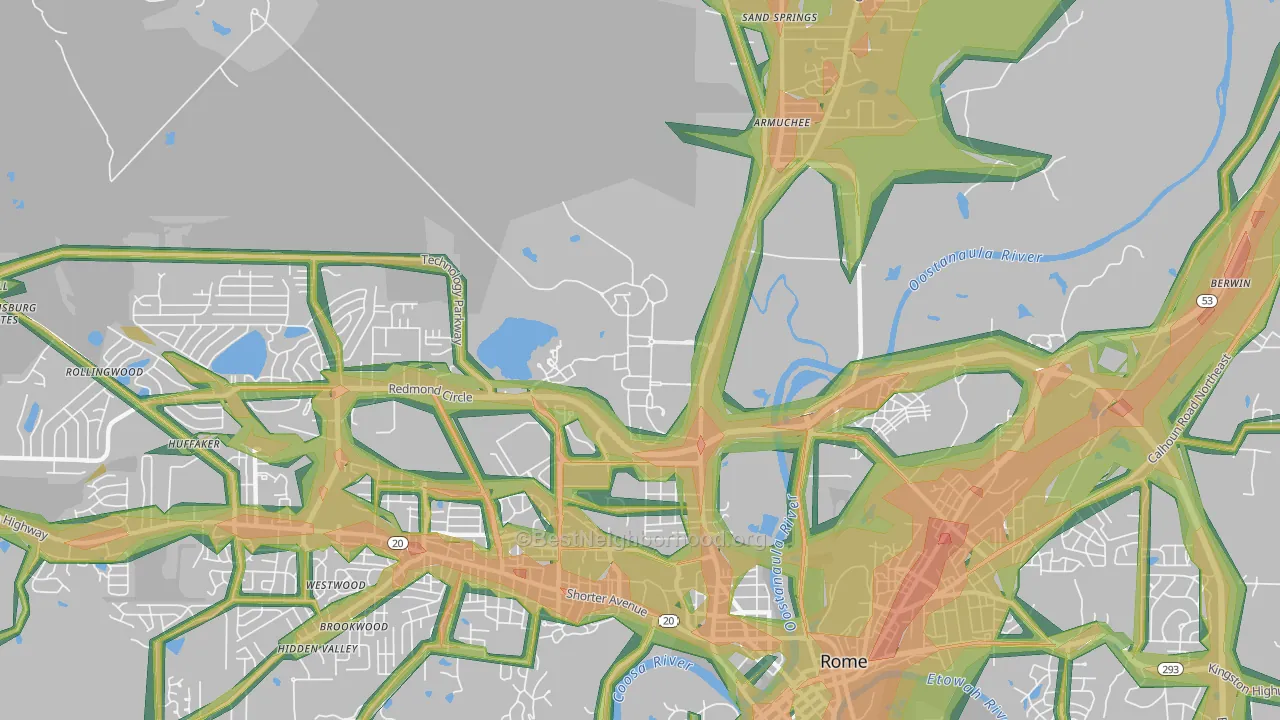 30149, GA Map of Noise Levels in 30149