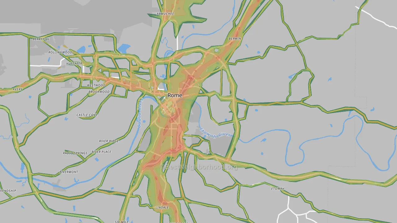 30161, GA Map of Noise Levels in 30161