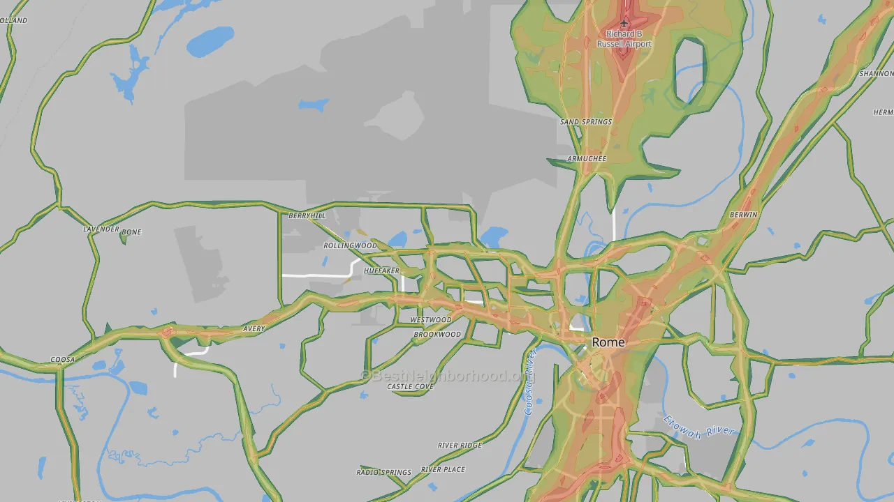 30165, GA Map of Noise Levels in 30165