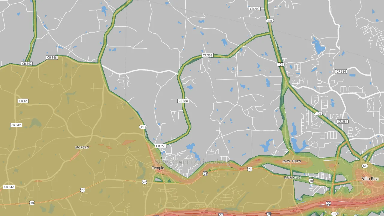 30179, GA Map of Noise Levels in 30179