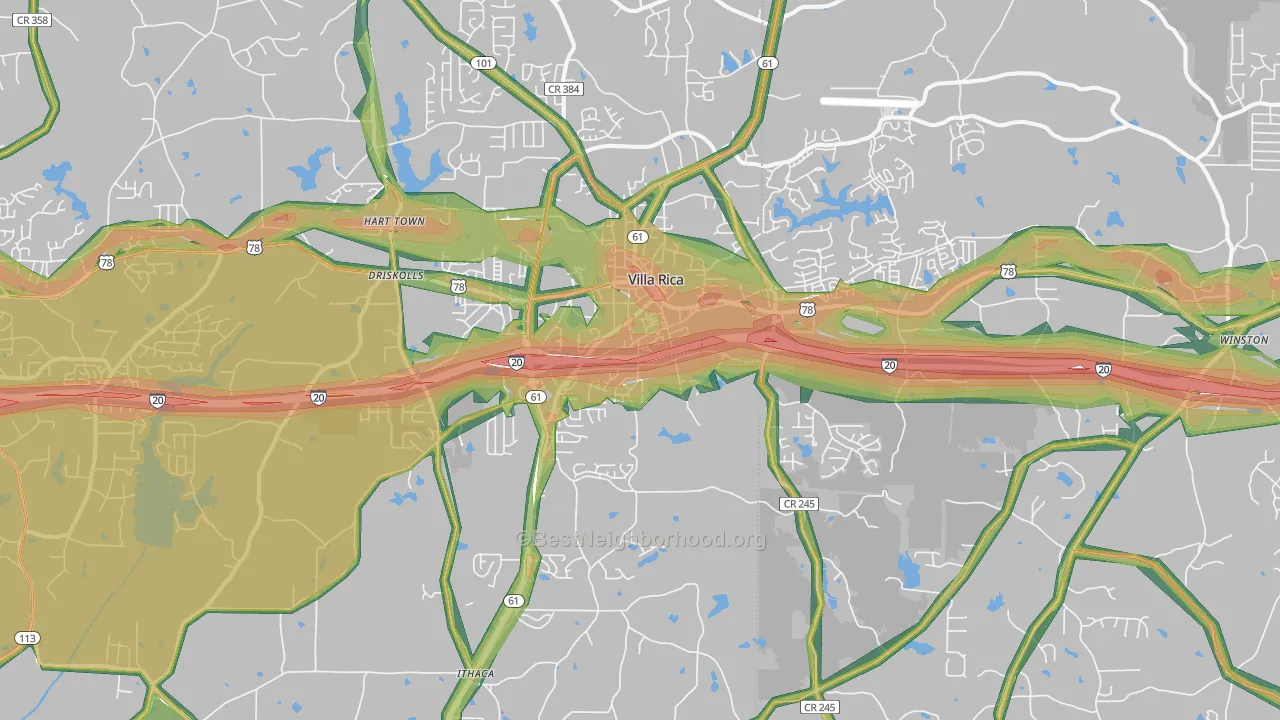 30180, GA Map of Noise Levels in 30180