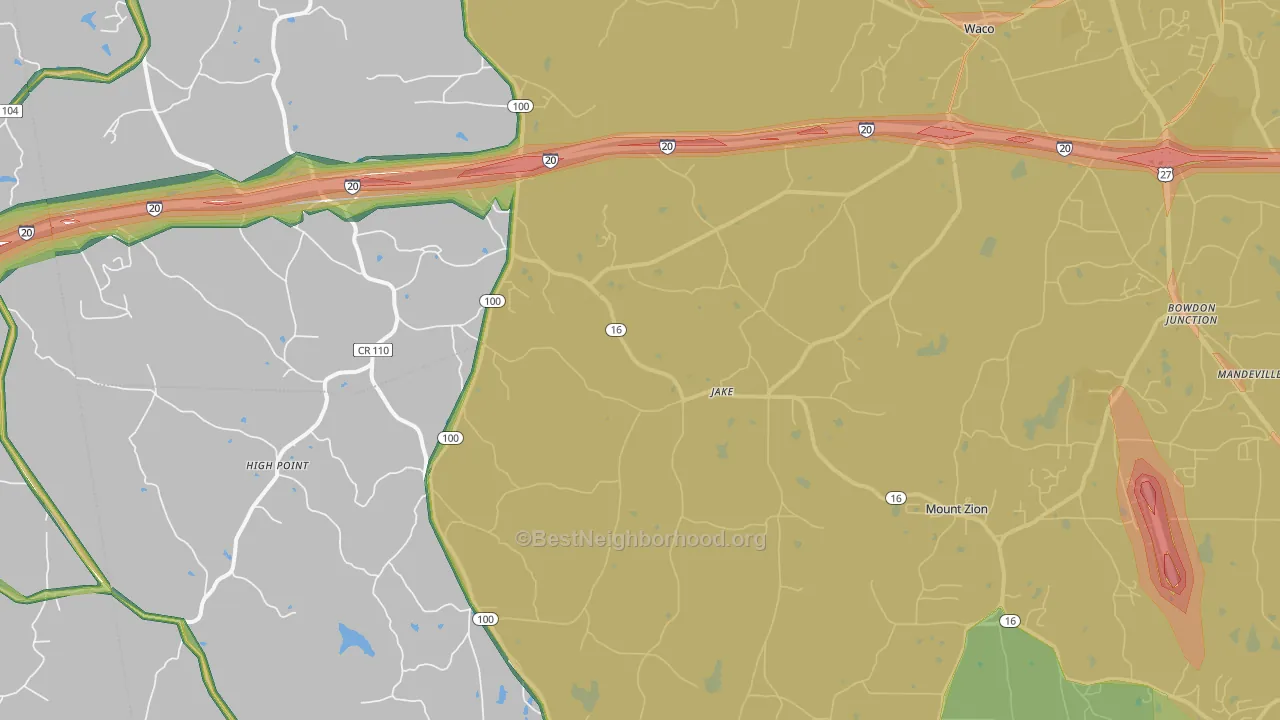 30182, GA Map of Noise Levels in 30182