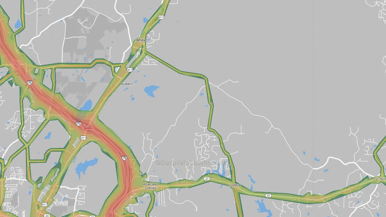 30184, GA Map of Noise Levels in 30184
