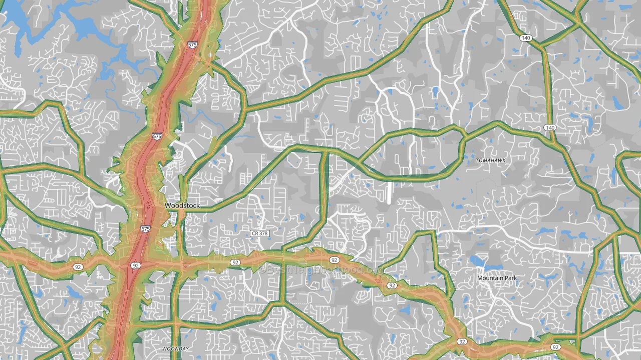 30188, GA Map of Noise Levels in 30188