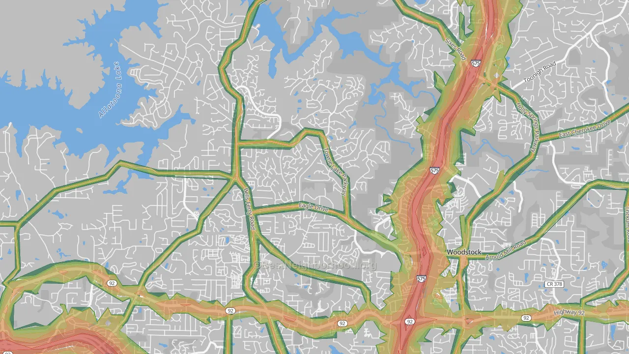 30189, GA Map of Noise Levels in 30189