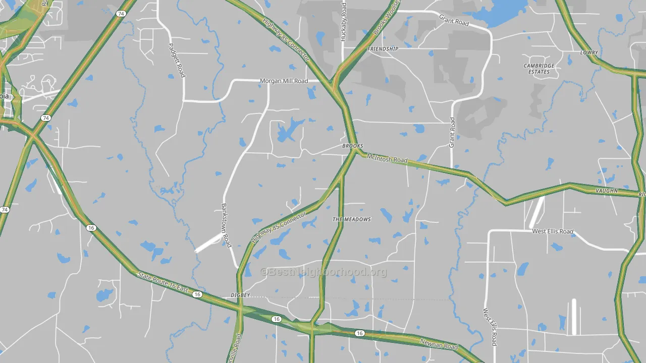 30205, GA Map of Noise Levels in 30205
