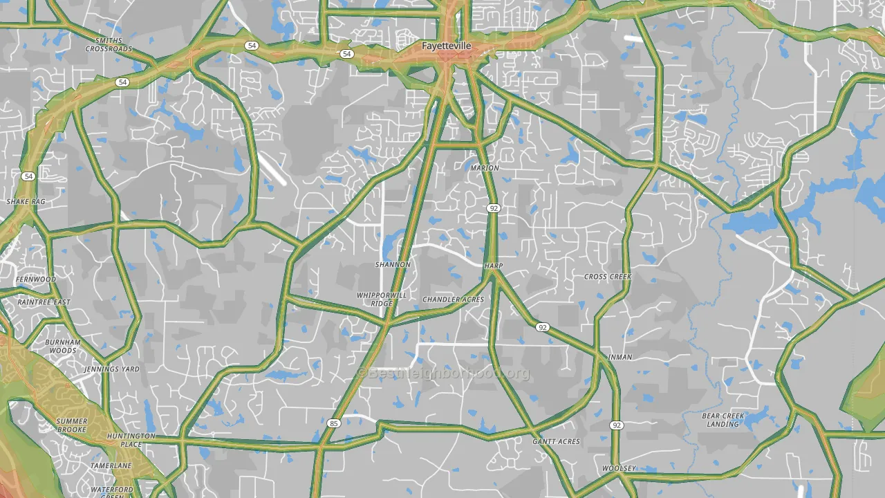 30215, GA Map of Noise Levels in 30215