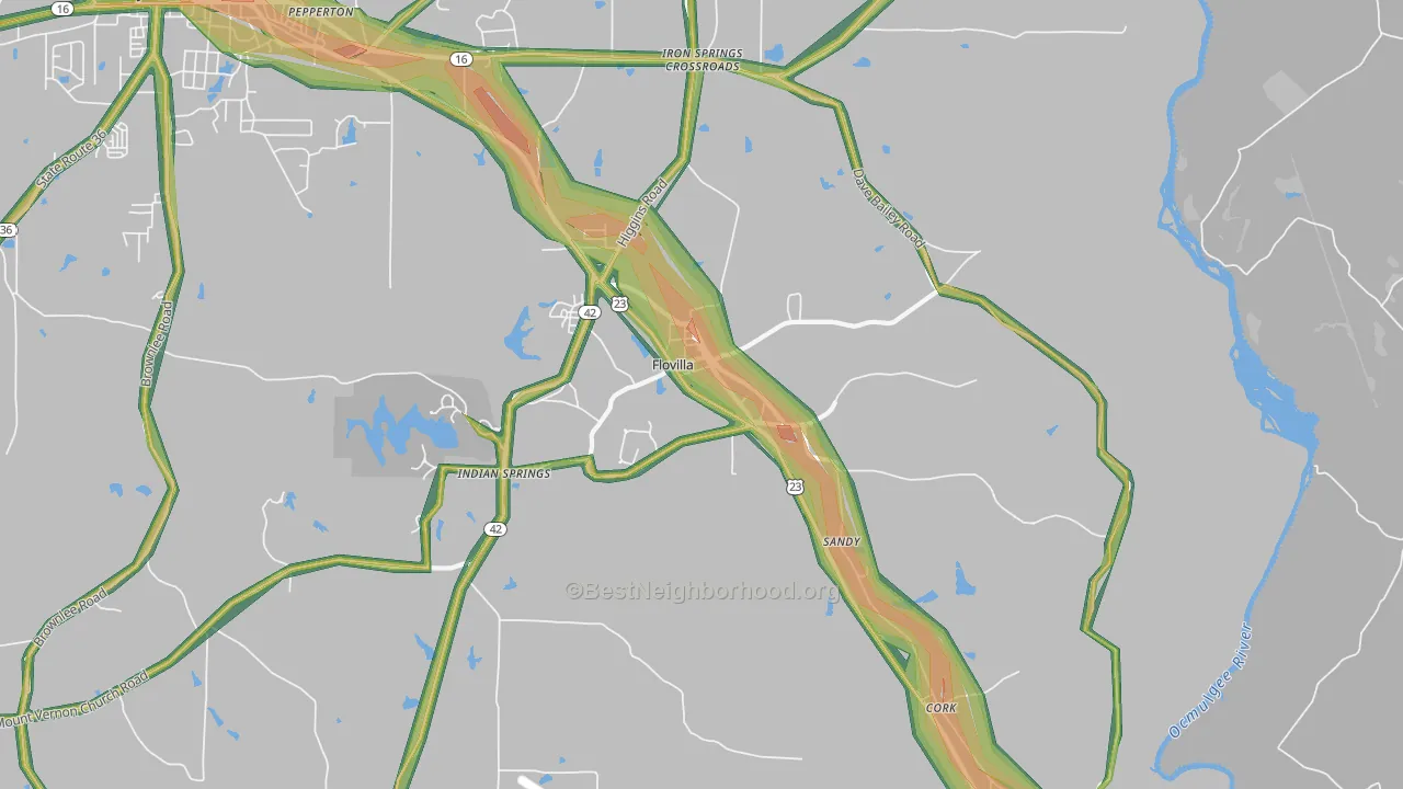 30216, GA Map of Noise Levels in 30216