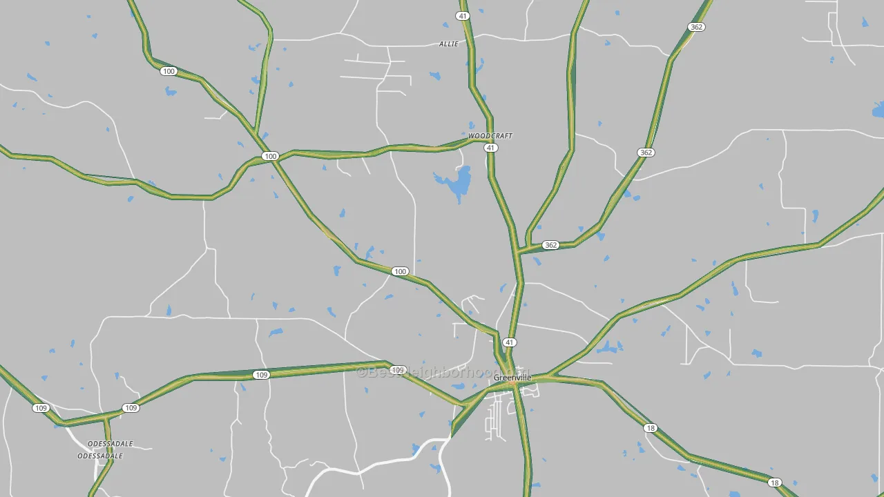 30222, GA Map of Noise Levels in 30222
