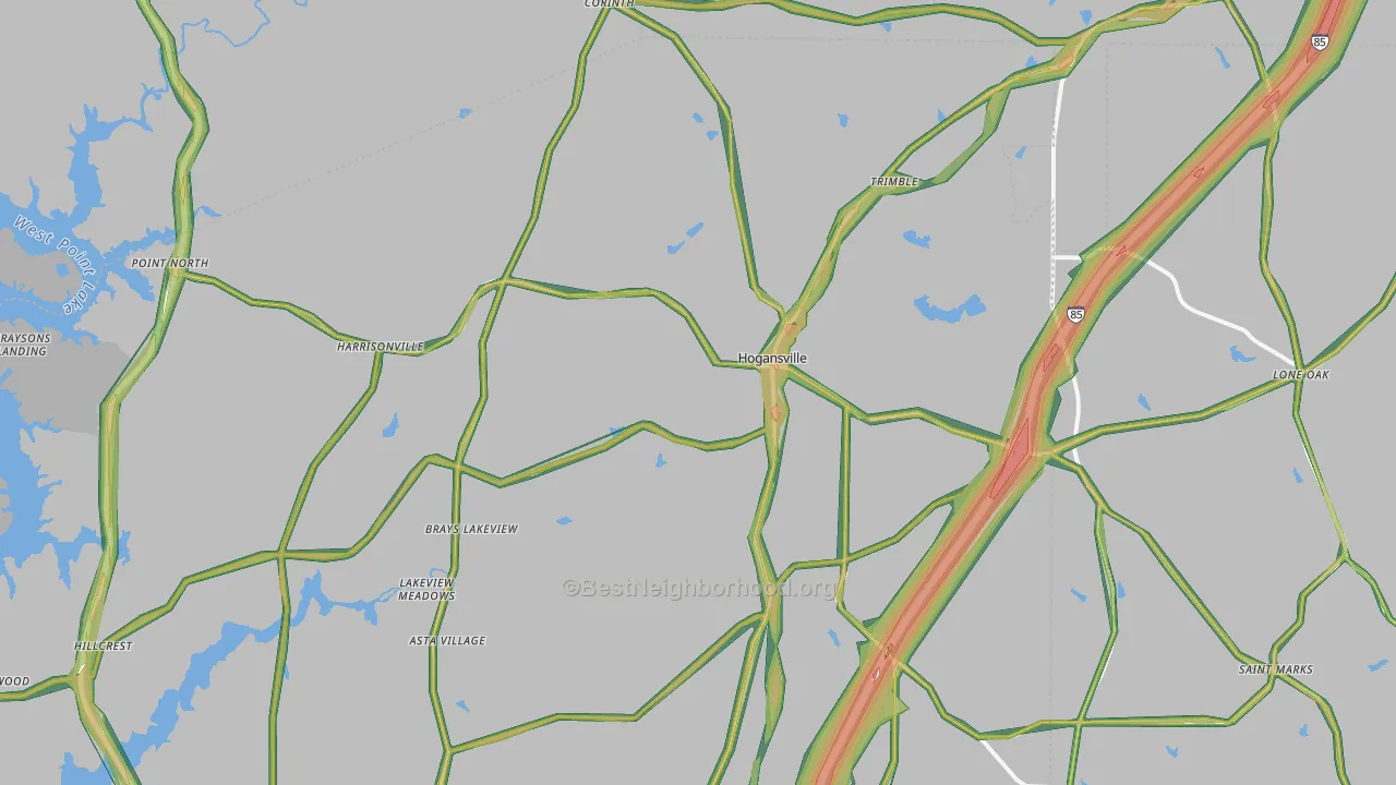 30230, GA Map of Noise Levels in 30230