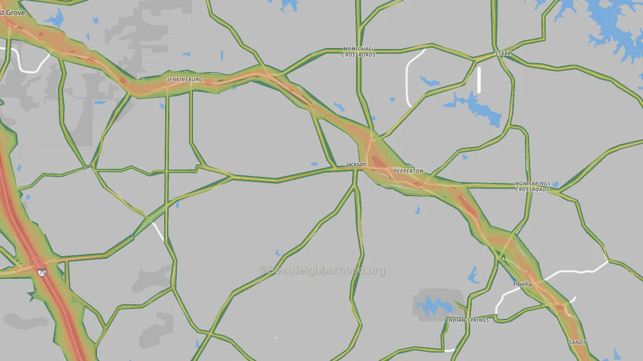 30233, GA Map of Noise Levels in 30233
