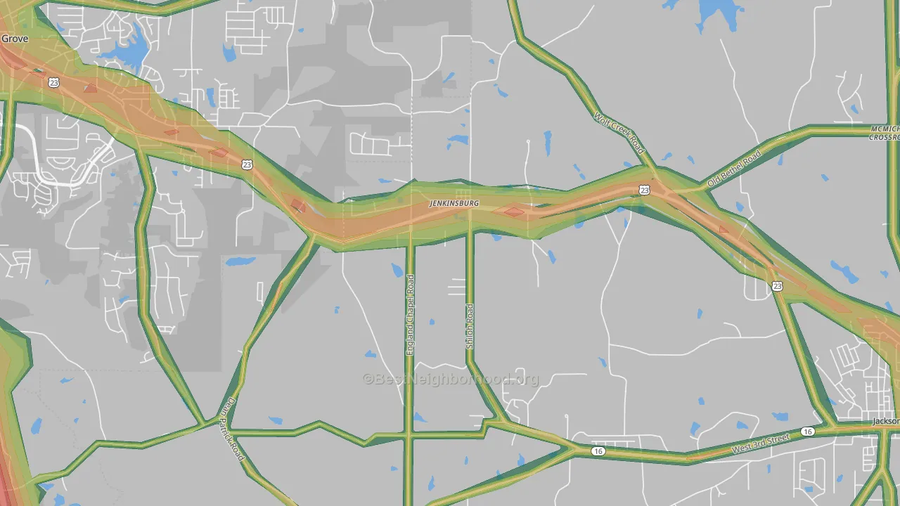 30234, GA Map of Noise Levels in 30234