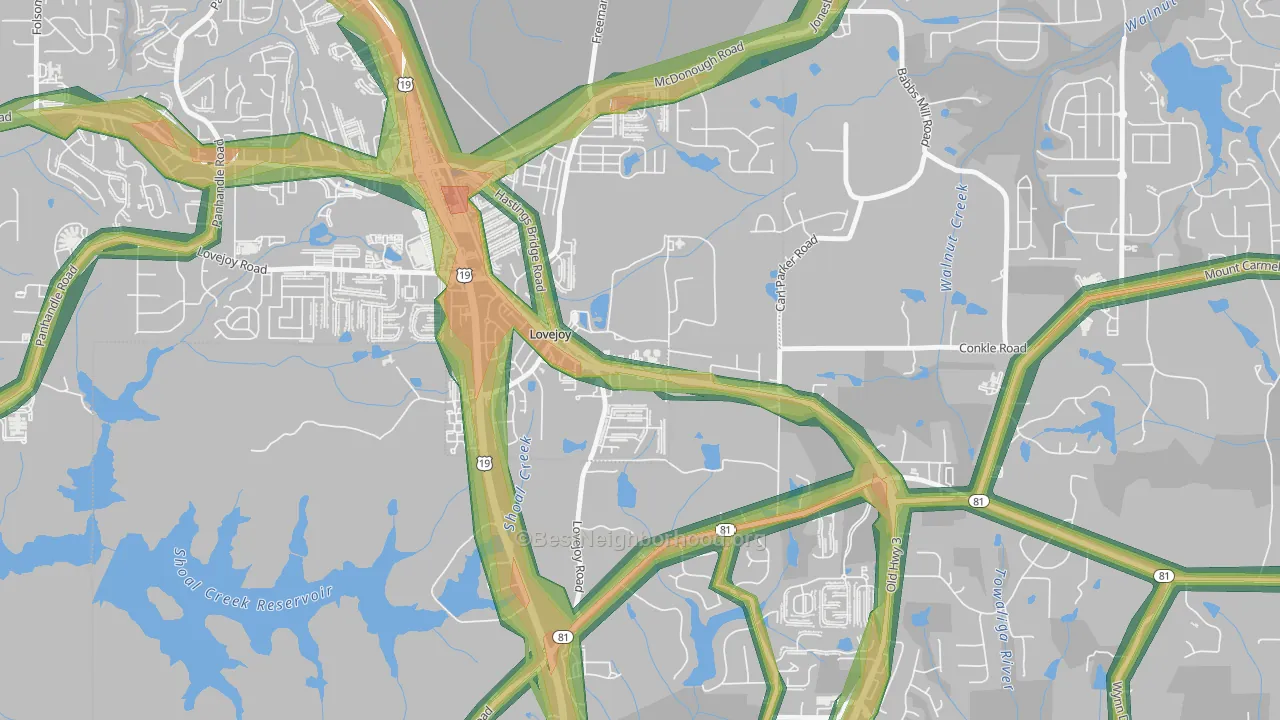 30250, GA Map of Noise Levels in 30250