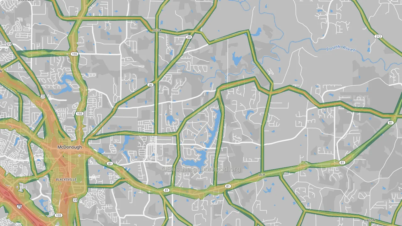 30252, GA Map of Noise Levels in 30252
