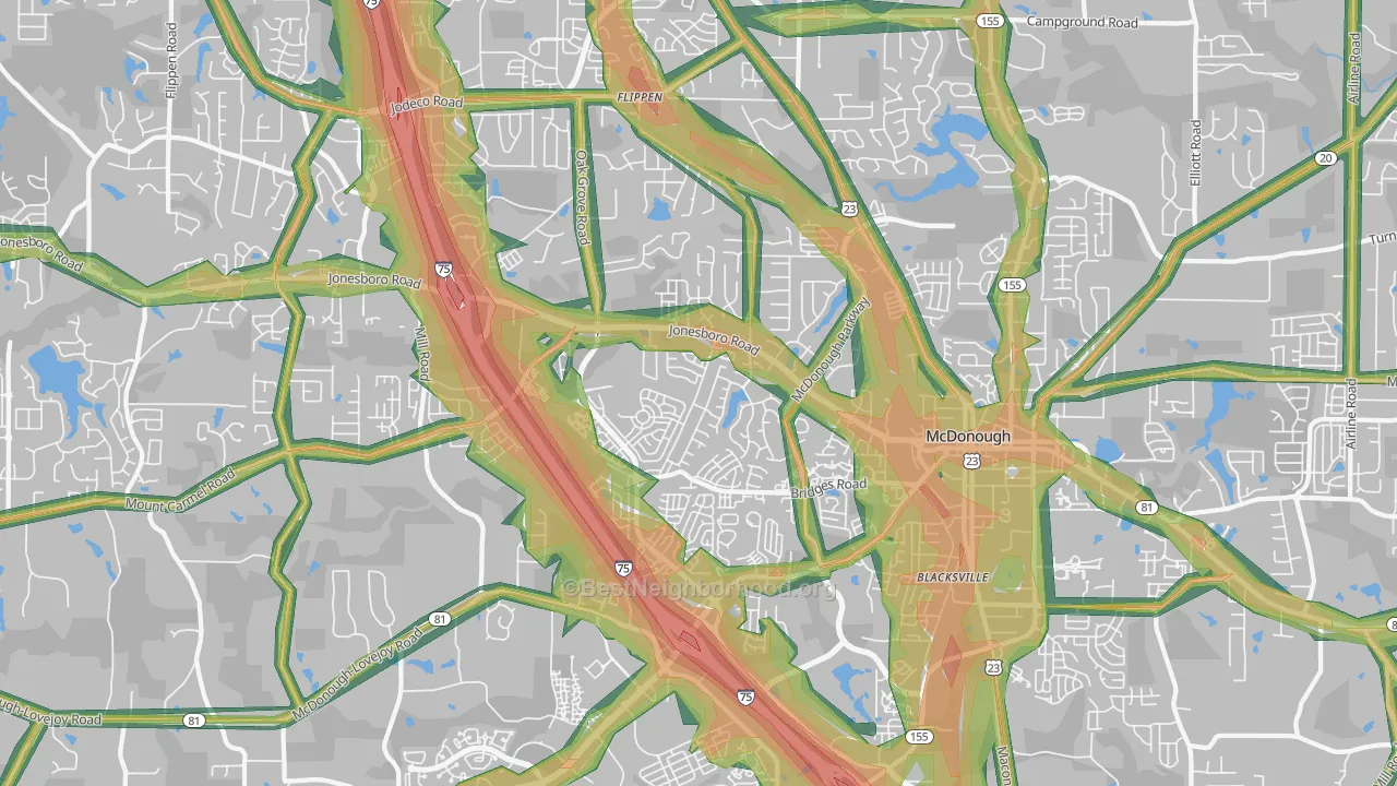 30253, GA Map of Noise Levels in 30253