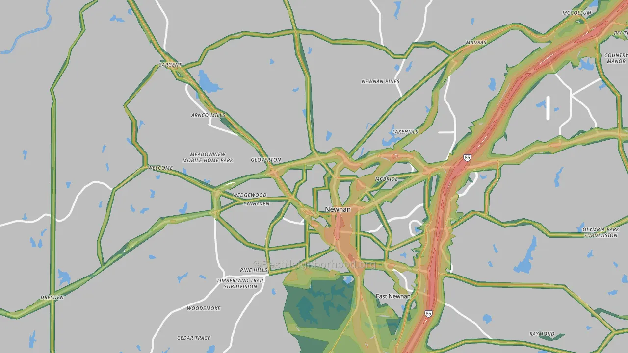 30263, GA Map of Noise Levels in 30263
