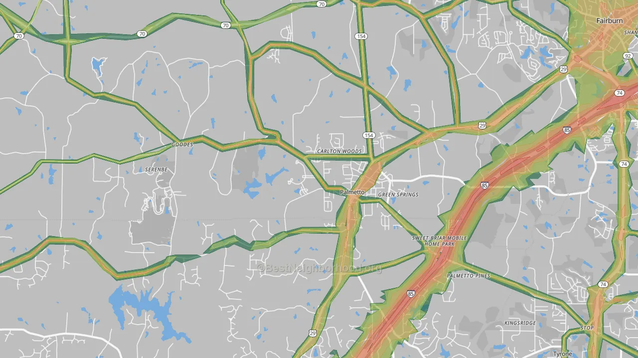 30268, GA Map of Noise Levels in 30268