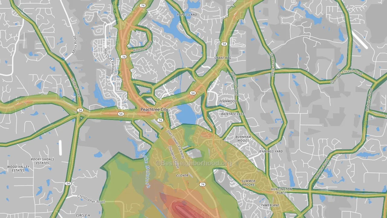 30269, GA Map of Noise Levels in 30269