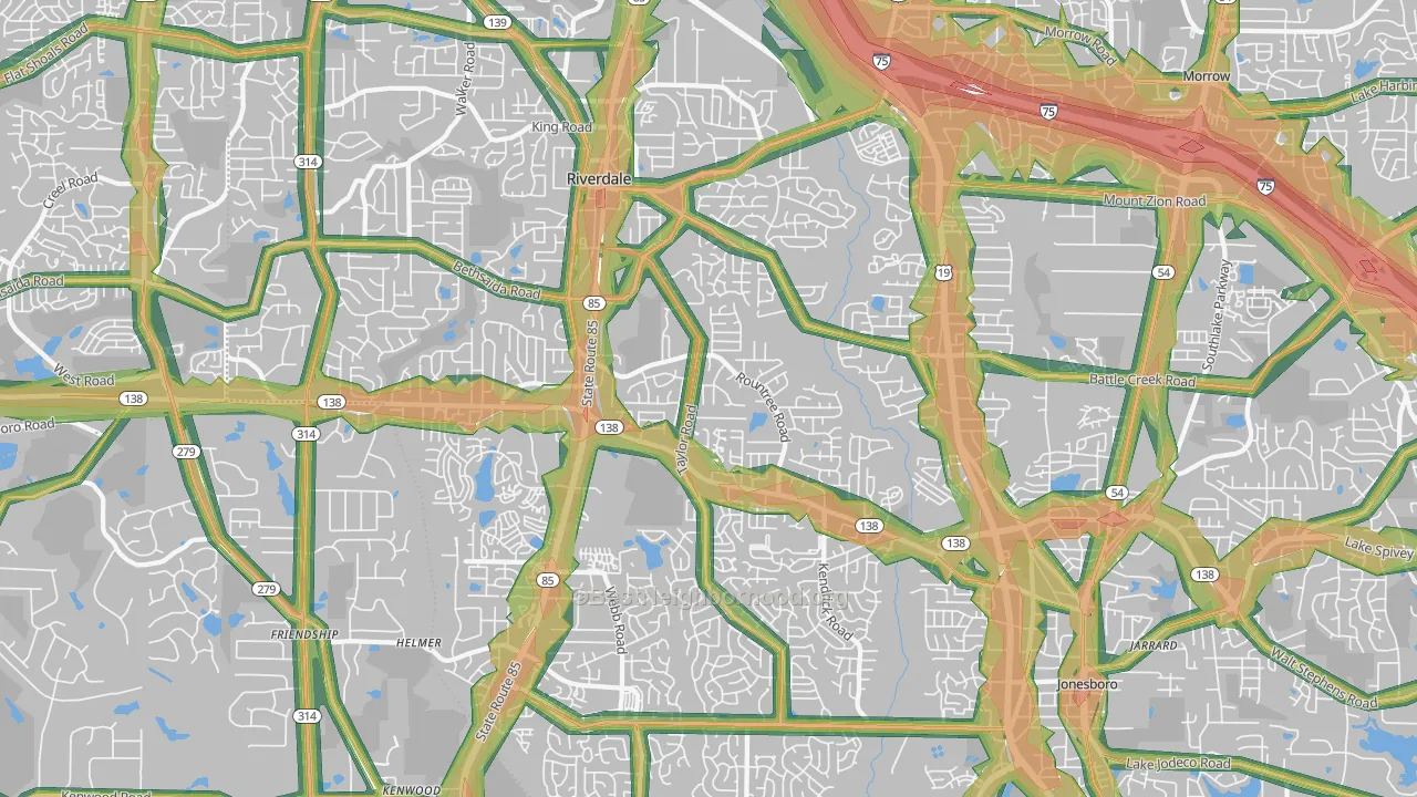 30274, GA Map of Noise Levels in 30274