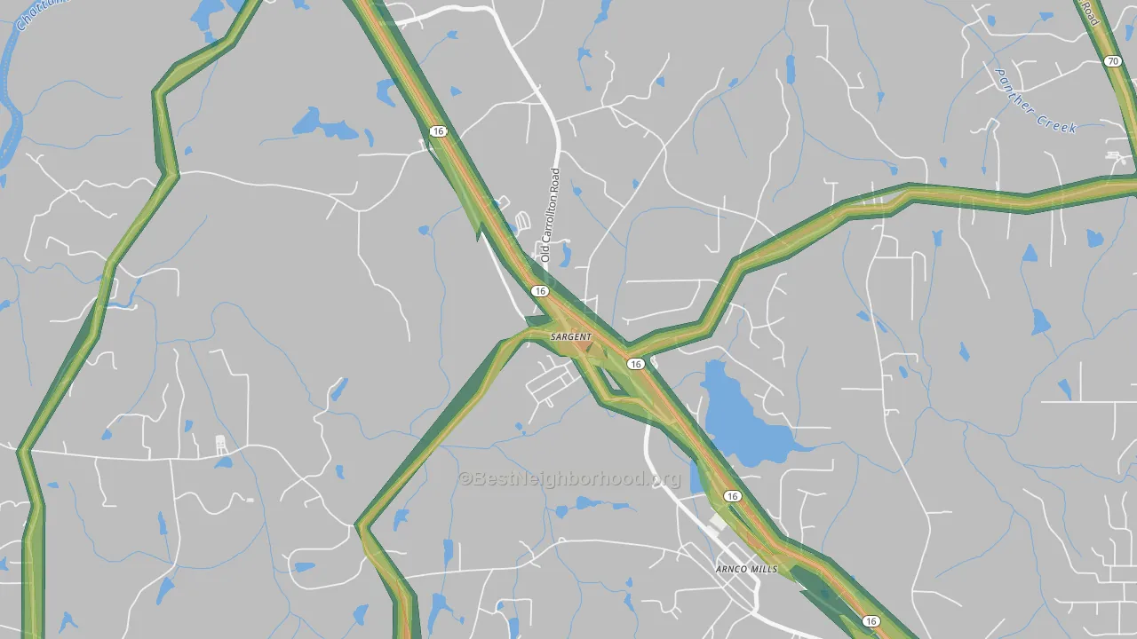 30275, GA Map of Noise Levels in 30275