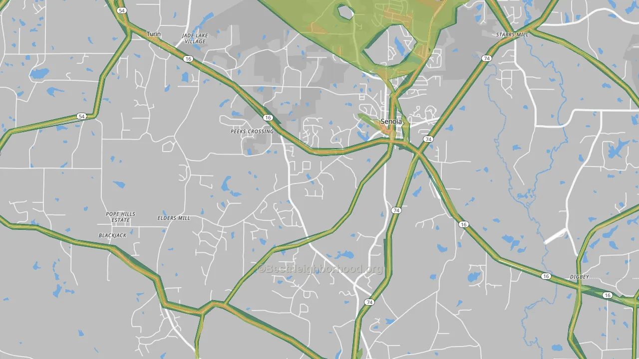 30276, GA Map of Noise Levels in 30276