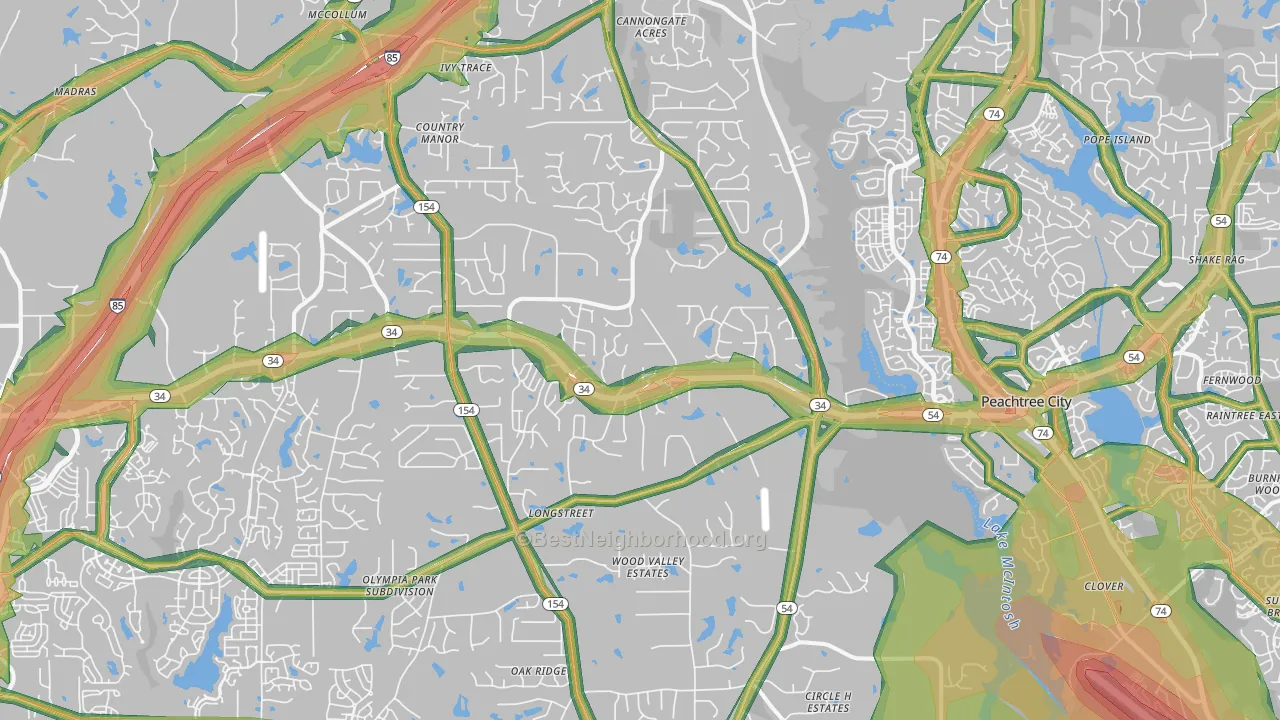 30277, GA Map of Noise Levels in 30277