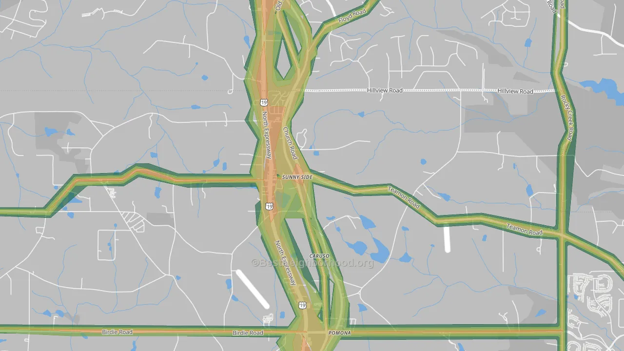 30284, GA Map of Noise Levels in 30284