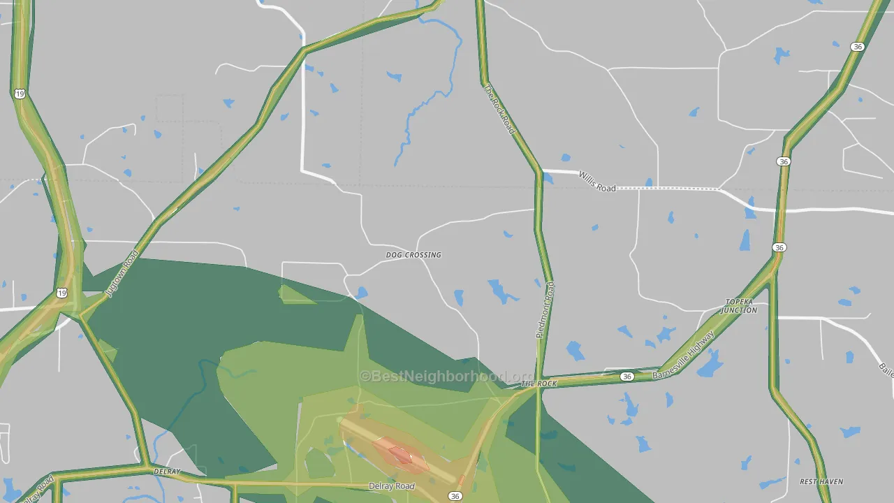 30285, GA Map of Noise Levels in 30285