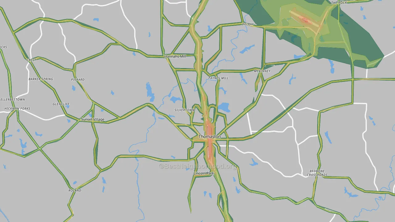 30286, GA Map of Noise Levels in 30286