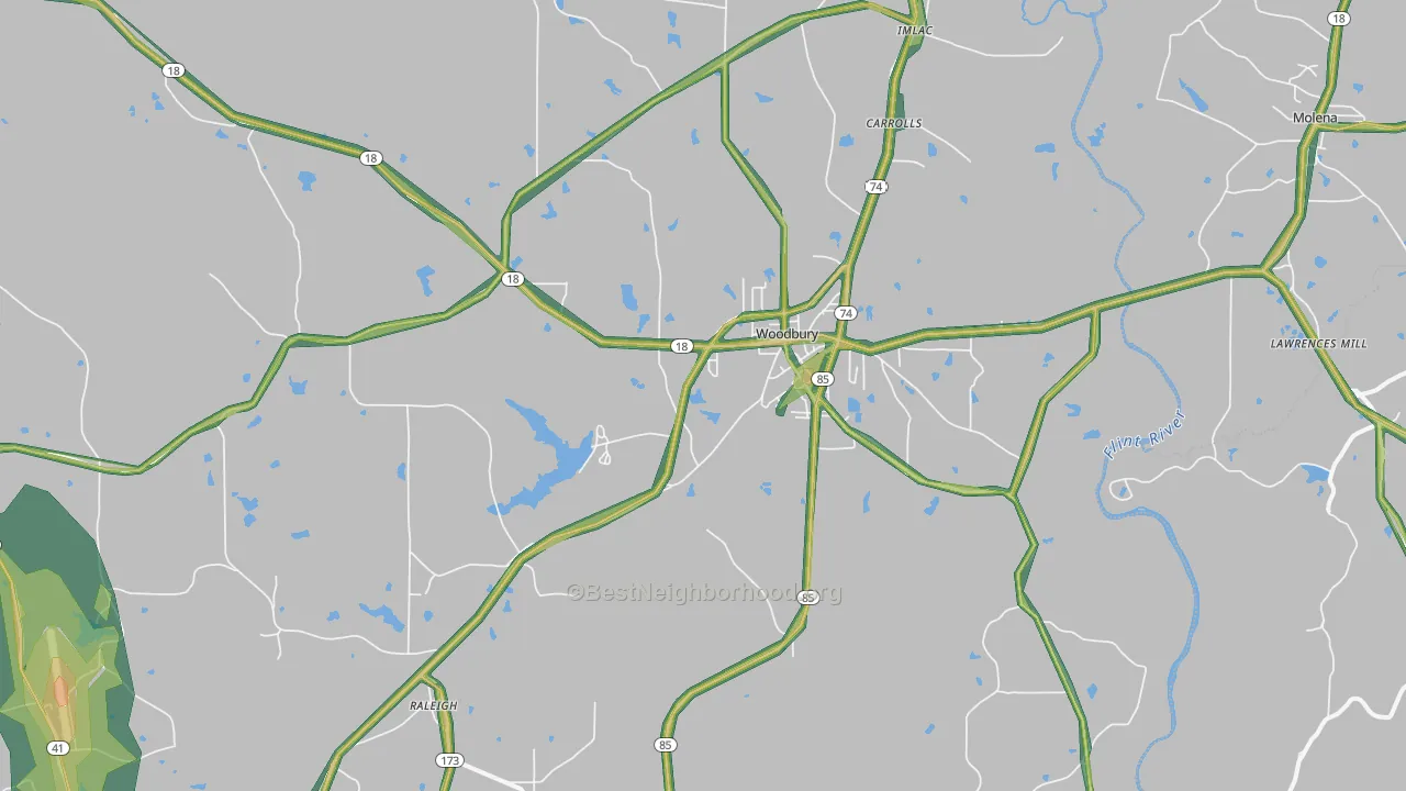 30293, GA Map of Noise Levels in 30293