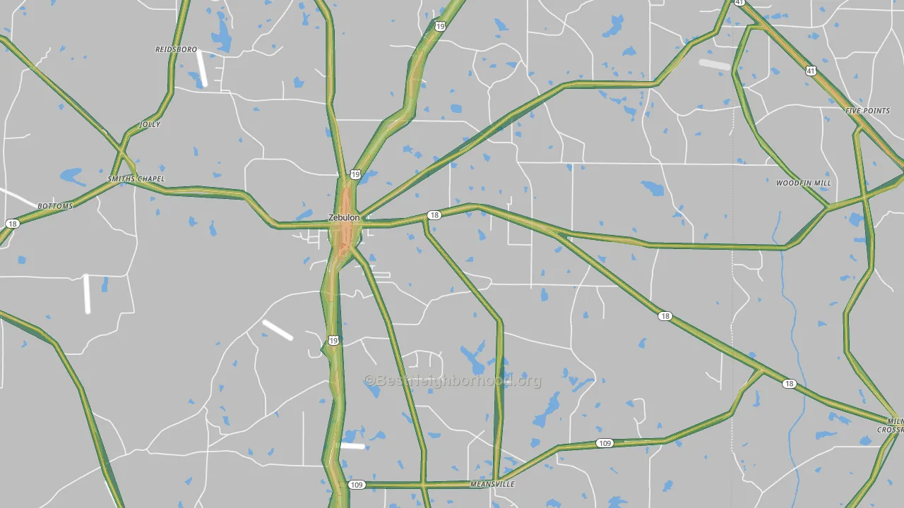 30295, GA Map of Noise Levels in 30295