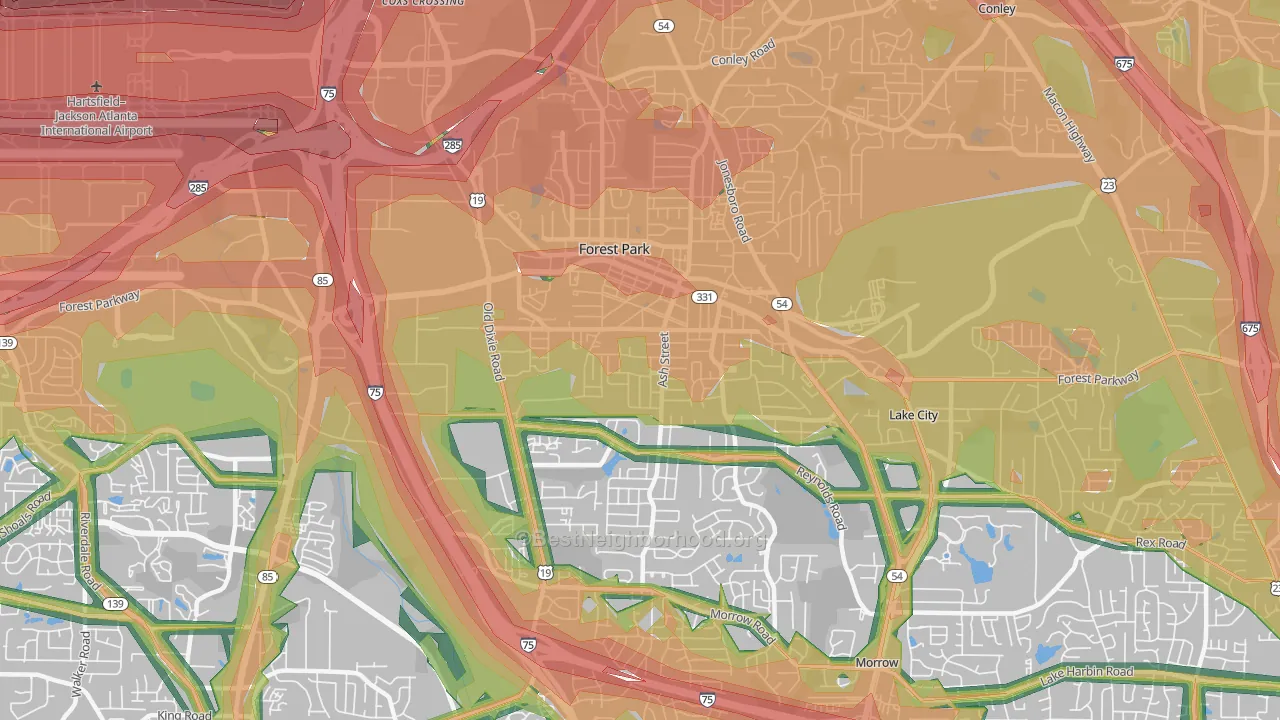 30297, GA Map of Noise Levels in 30297